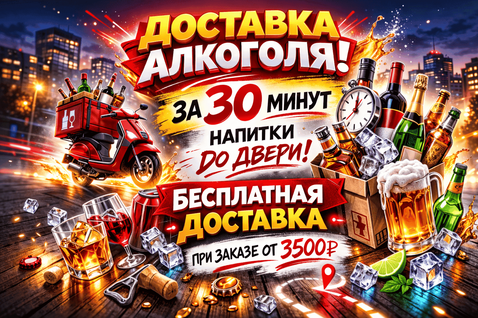 Акция на доставку алкоголя в Сочи